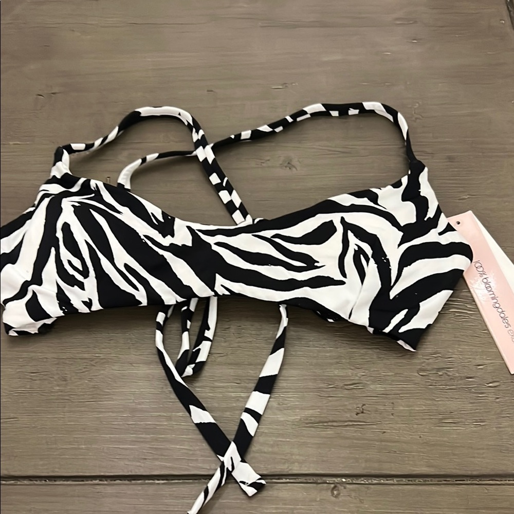 Aqua Swim Zebra Print Bikini Top NWT Bloomingdale’s Exclusive
